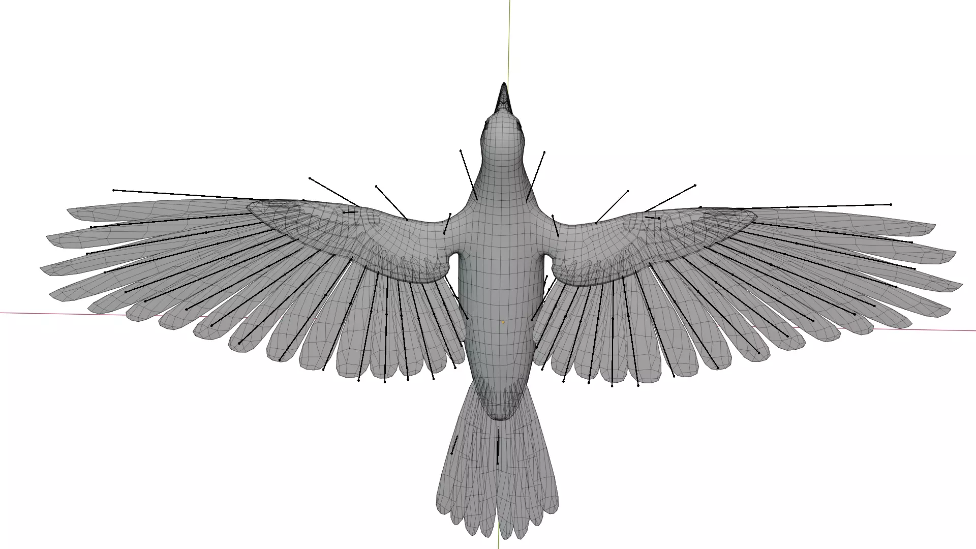 Asian Koel Cuckoo Bird Low-poly 3D model_14