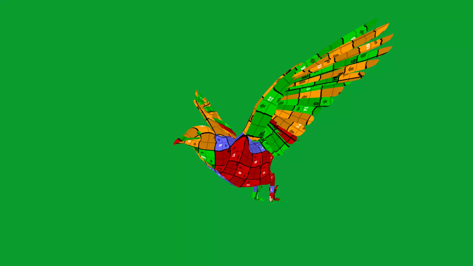 Asian Koel Cuckoo Bird Low-poly 3D model_28