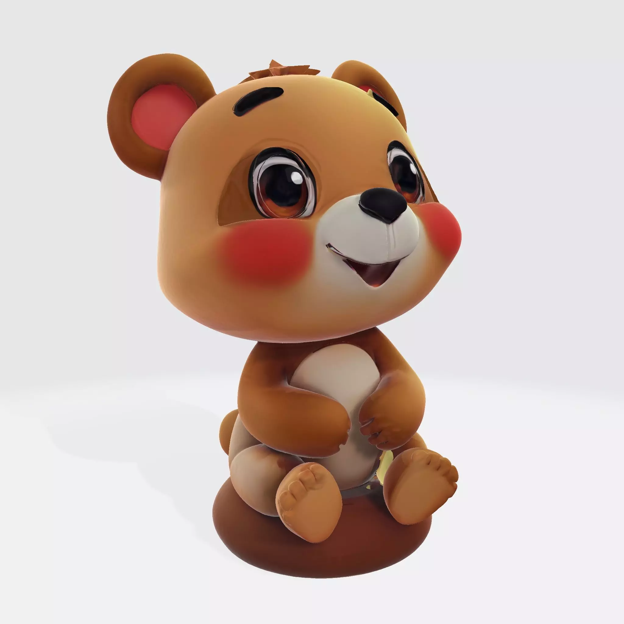 Cute Bear Cartoon Style  High-Quality 3D Model for 3D Printing 3D print model_9