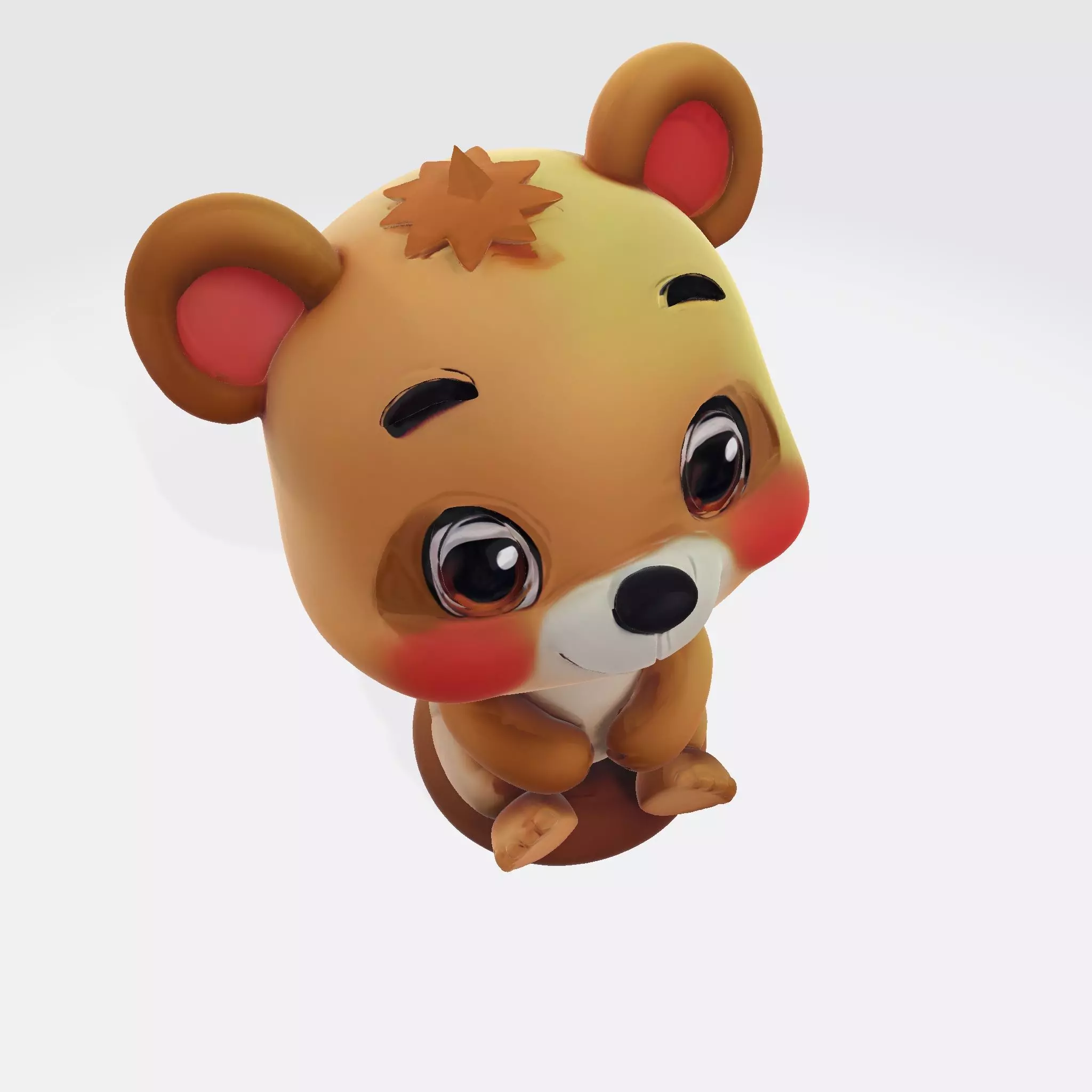 Cute Bear Cartoon Style  High-Quality 3D Model for 3D Printing 3D print model_4