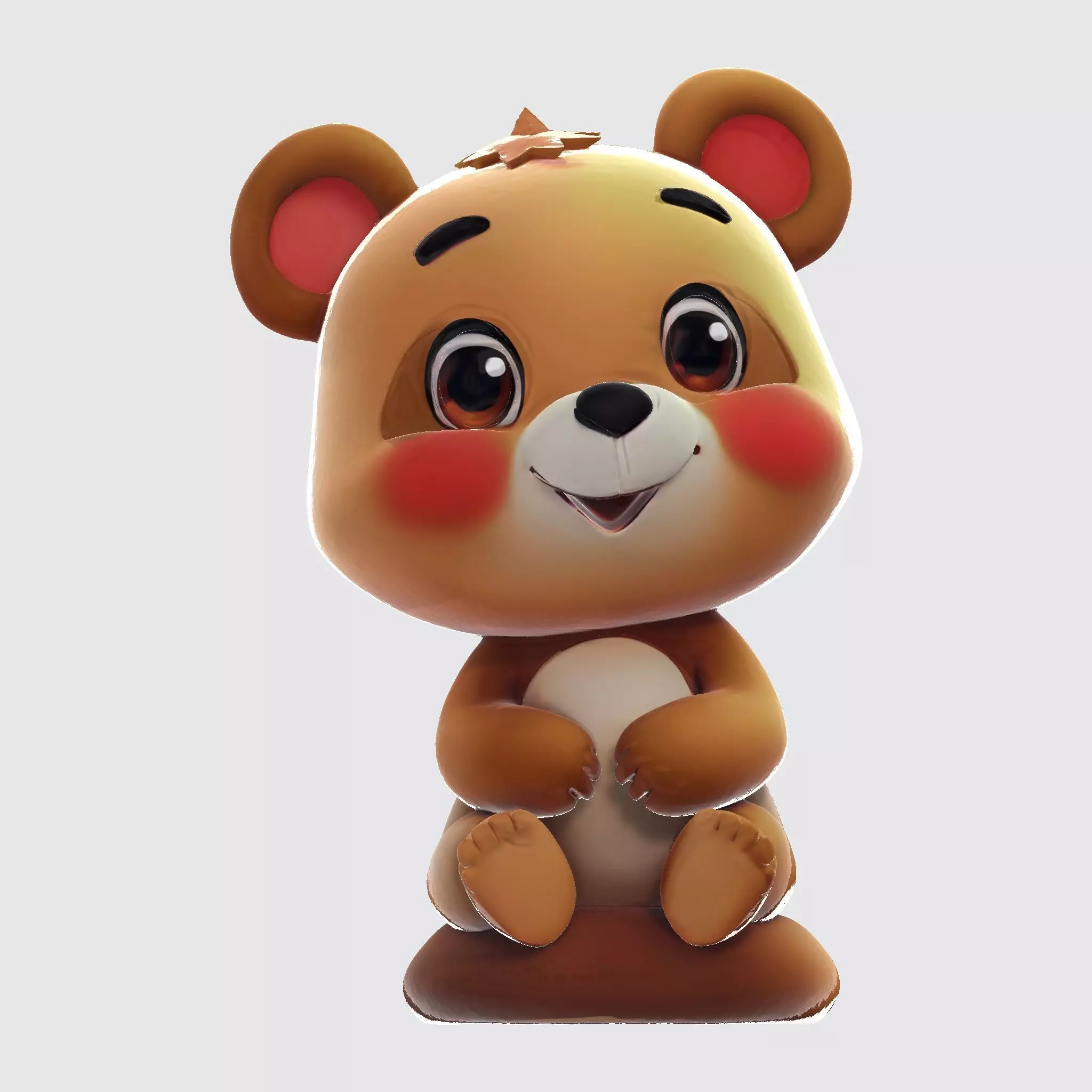 Cute Bear Cartoon Style  High-Quality 3D Model for 3D Printing 3D print model_5