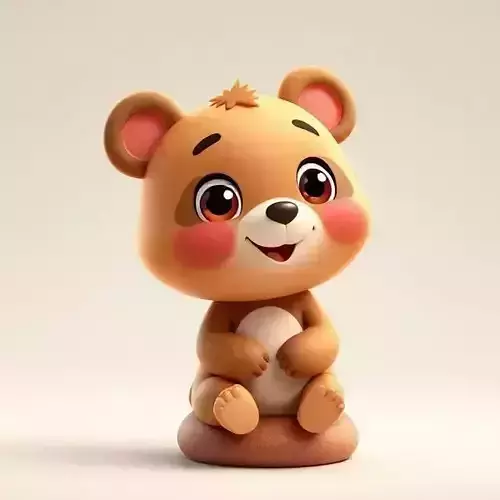 Cute Bear Cartoon Style  High-Quality 3D Model for 3D Printing 3D print model