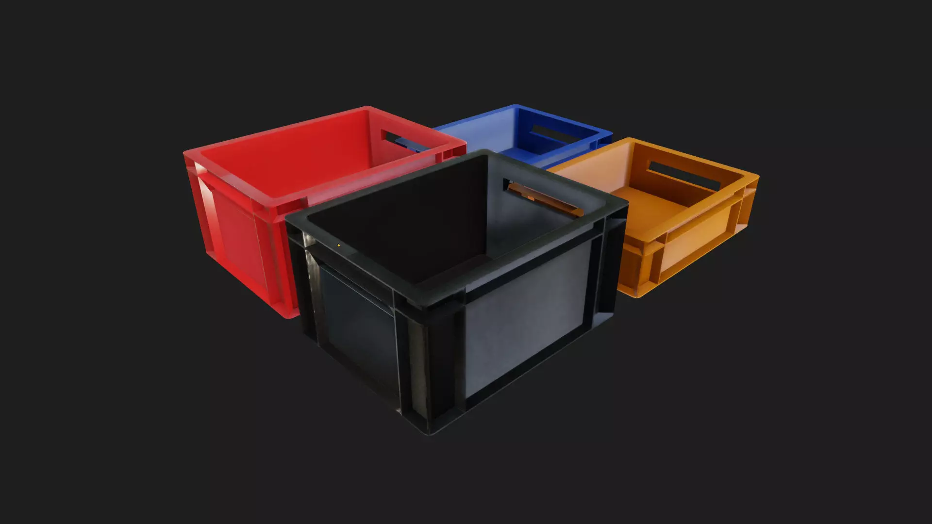 multi purpose plastic storage crate for transport  Low-poly 3D model_5