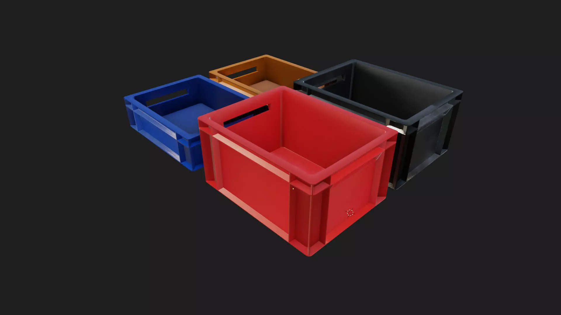 multi purpose plastic storage crate for transport  Low-poly 3D model_4