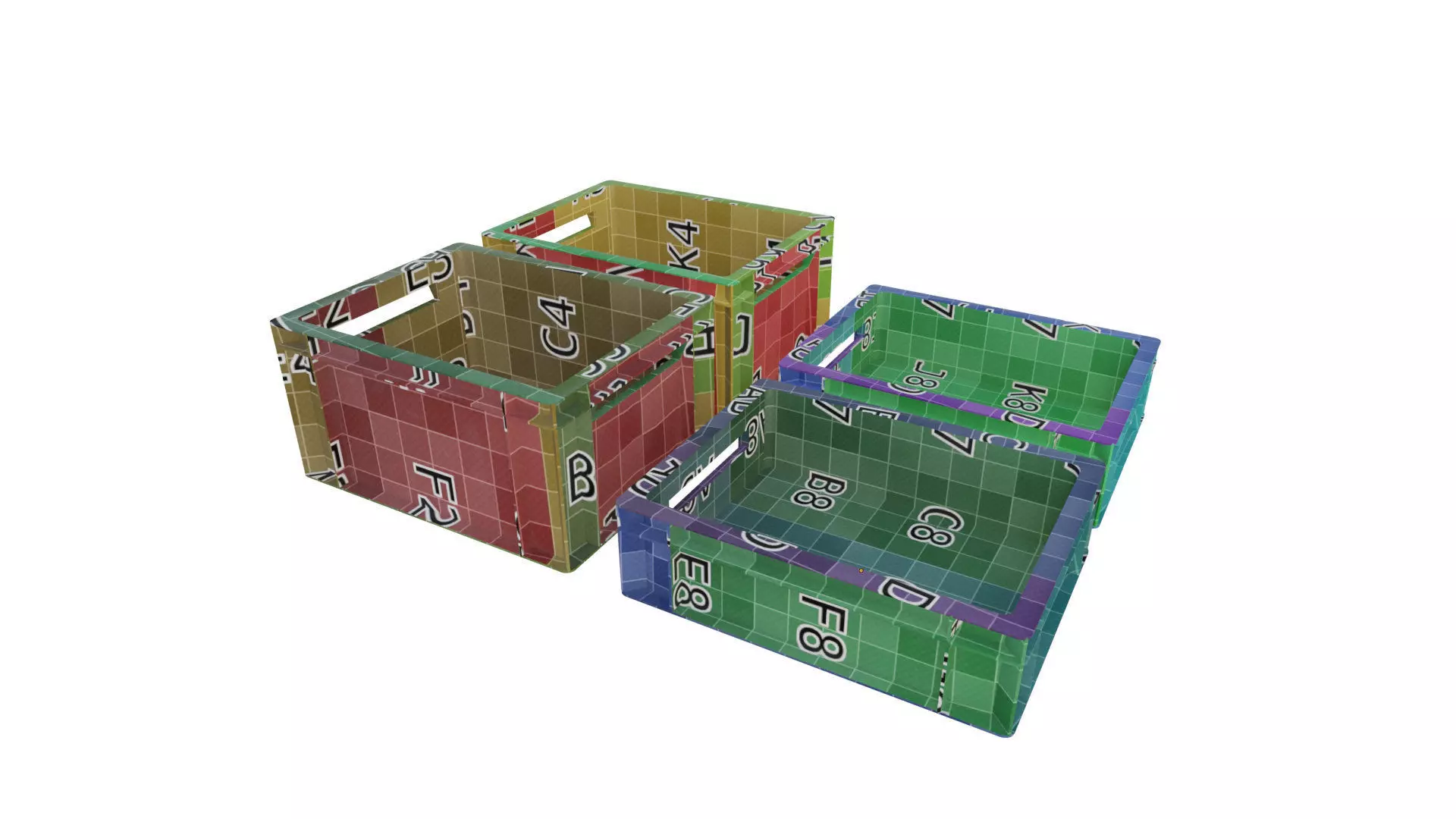 multi purpose plastic storage crate for transport  Low-poly 3D model_9