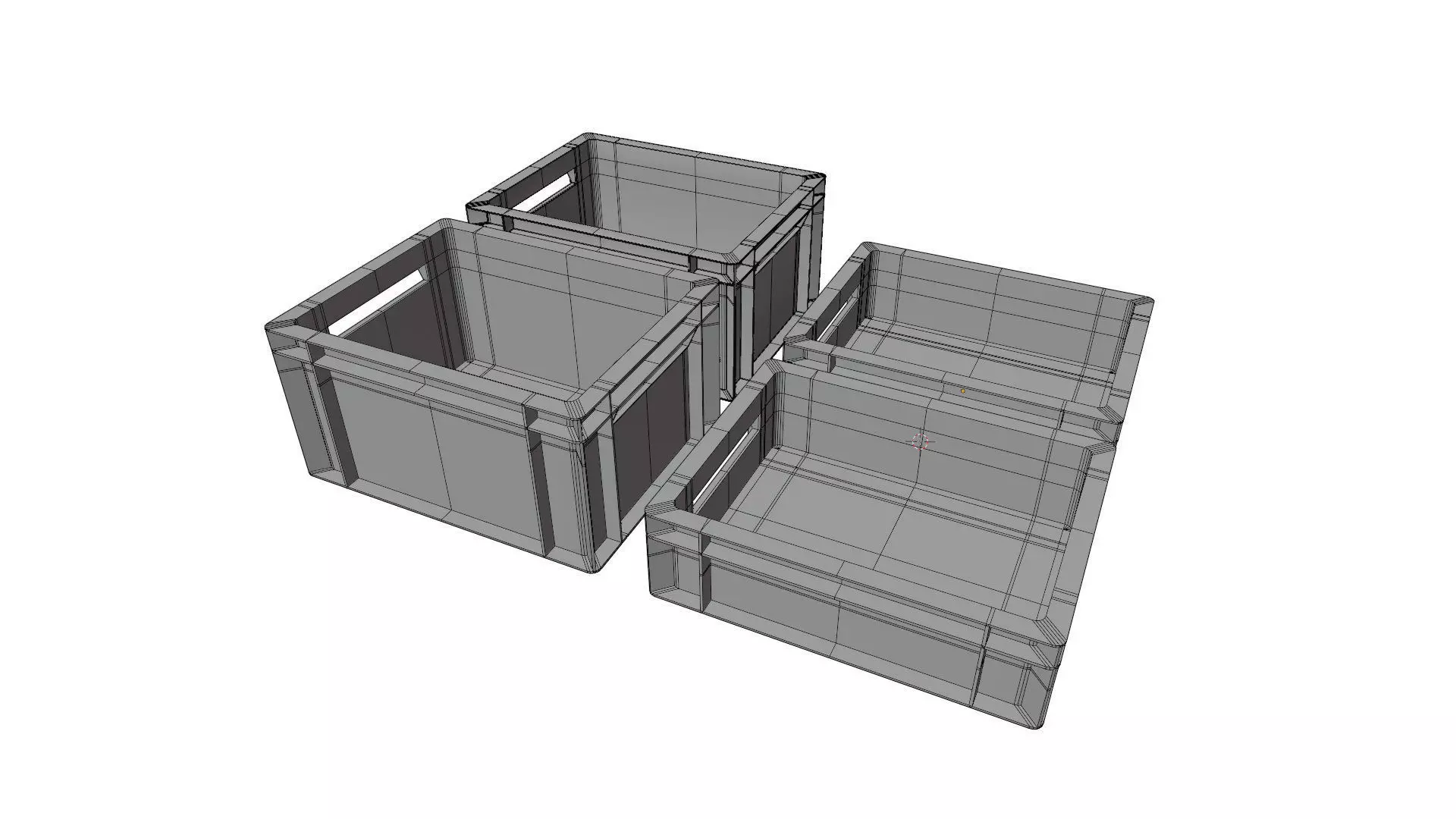 multi purpose plastic storage crate for transport  Low-poly 3D model_7