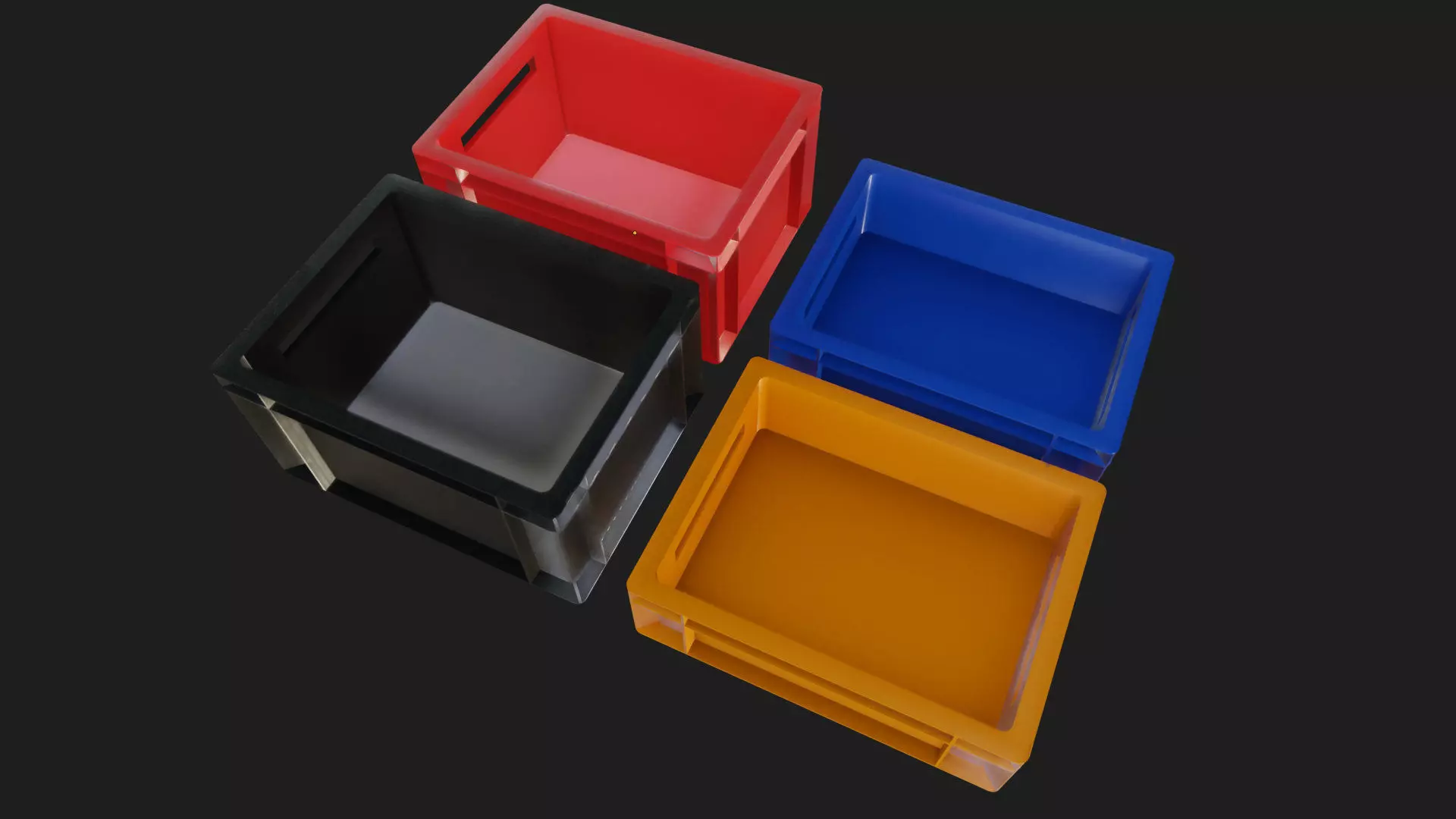 multi purpose plastic storage crate for transport  Low-poly 3D model_6