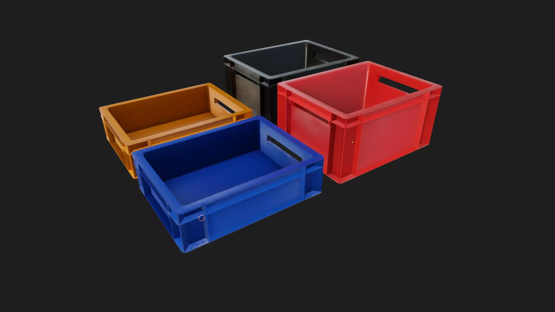 multi purpose plastic storage crate for transport  Low-poly 3D model_3