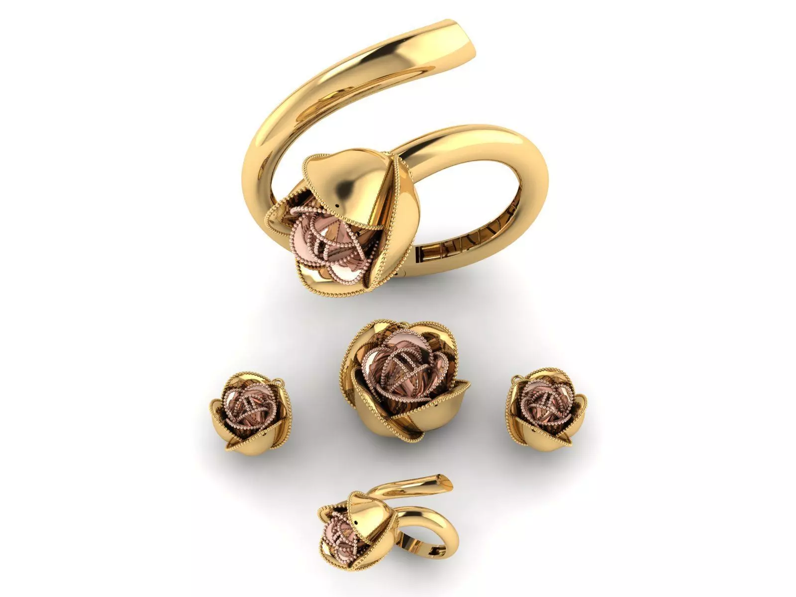 Rose multi piece set 3D print model_0