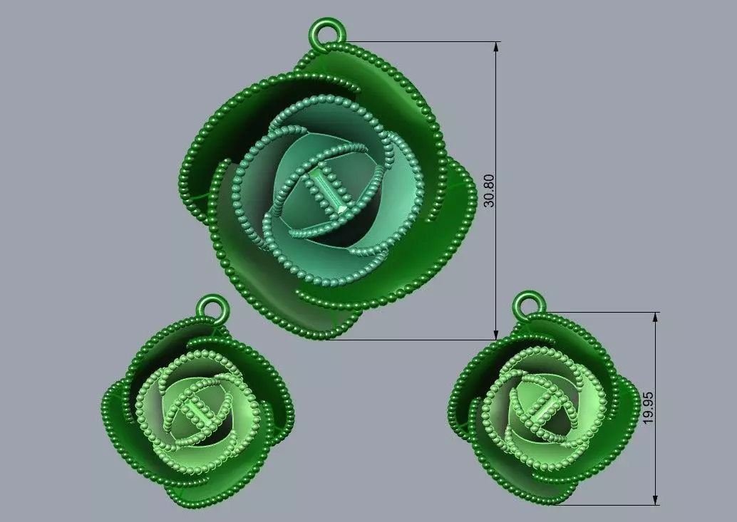 Rose multi piece set 3D print model_11