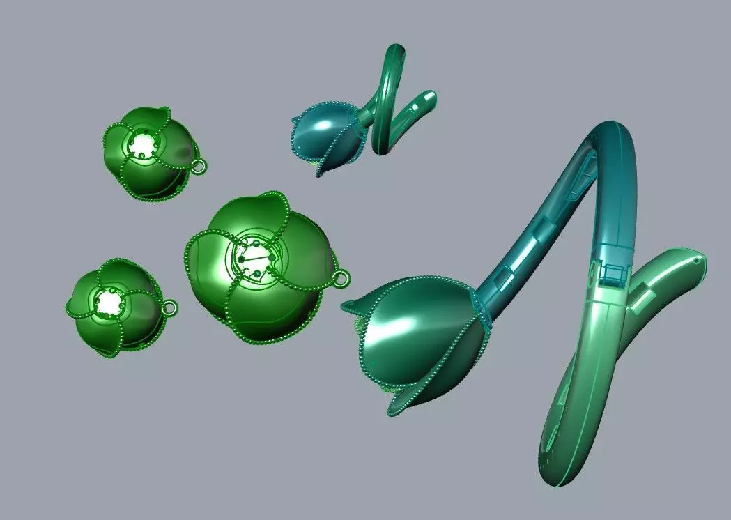 Rose multi piece set 3D print model_17