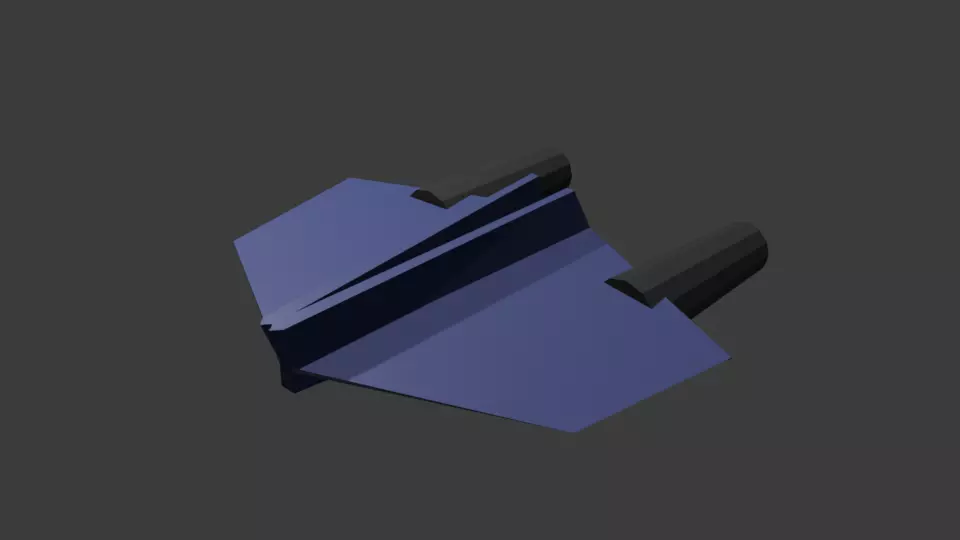 Sleek Low-poly Spaceship Low-poly 3D model_0