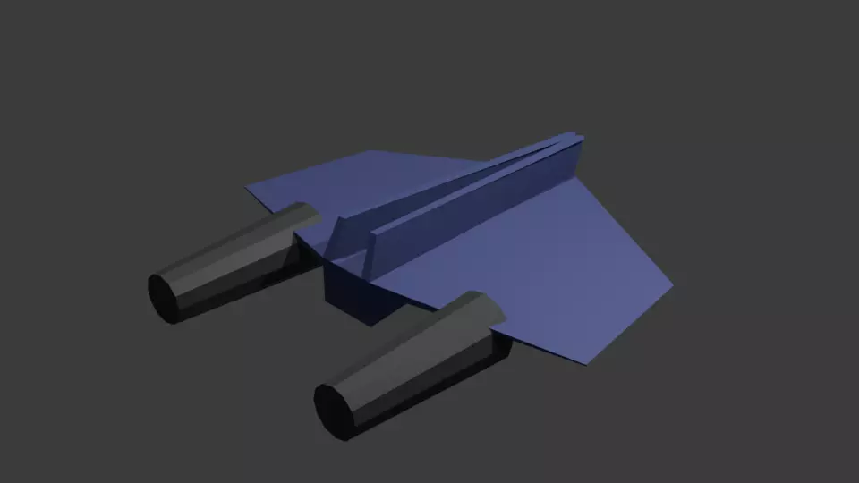 Sleek Low-poly Spaceship Low-poly 3D model_1