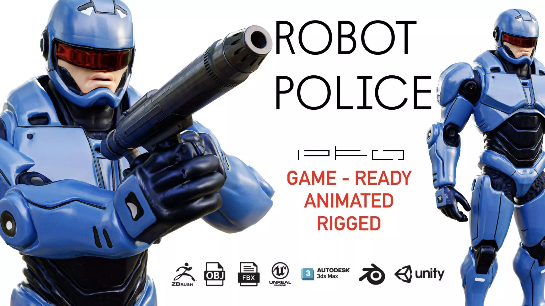 ROBOT POLICE Low-poly 3D model_0