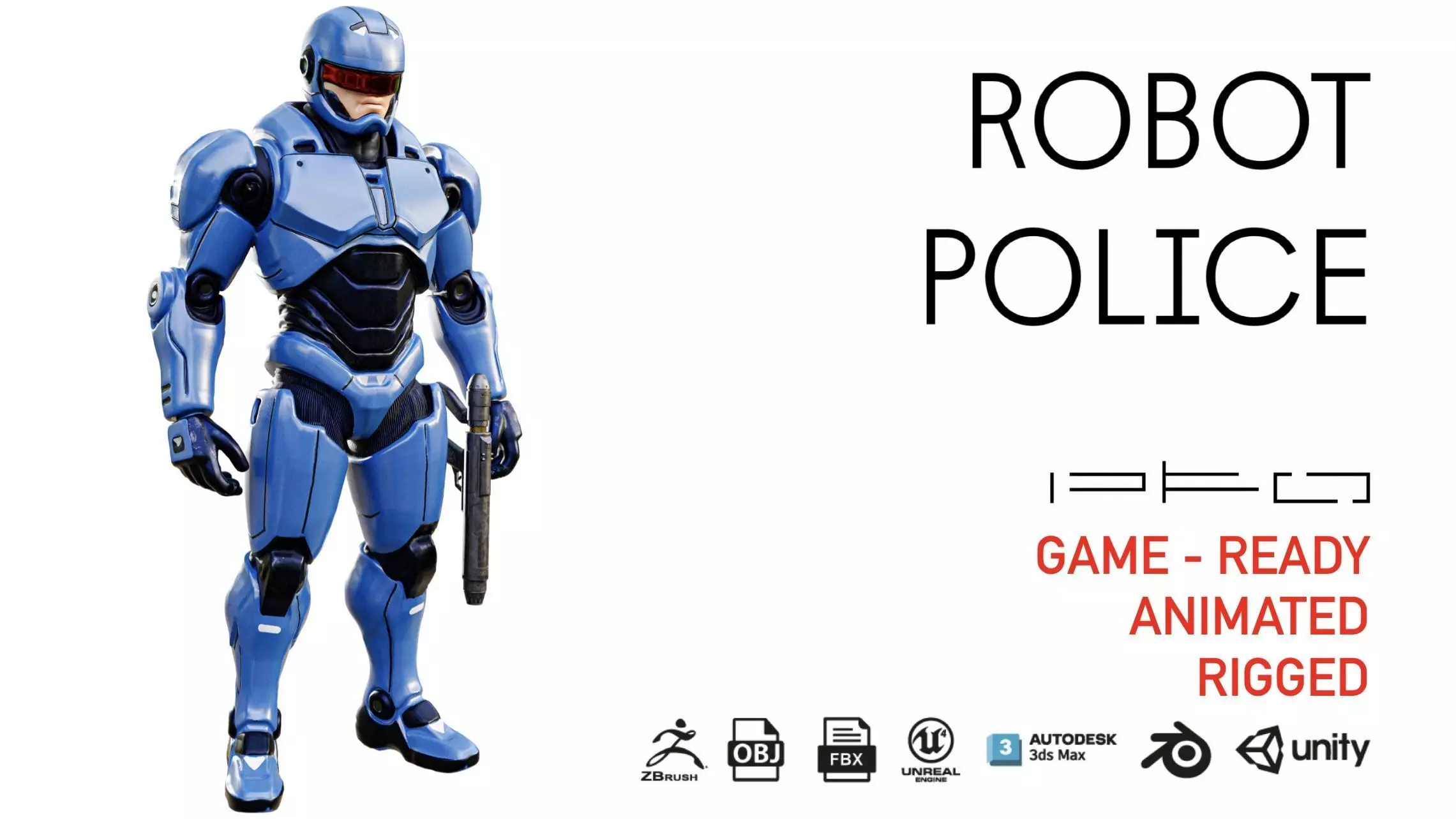 ROBOT POLICE Low-poly 3D model_9