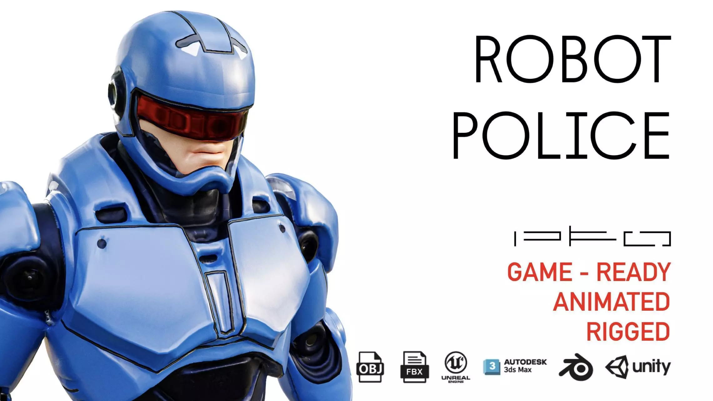 ROBOT POLICE Low-poly 3D model_10