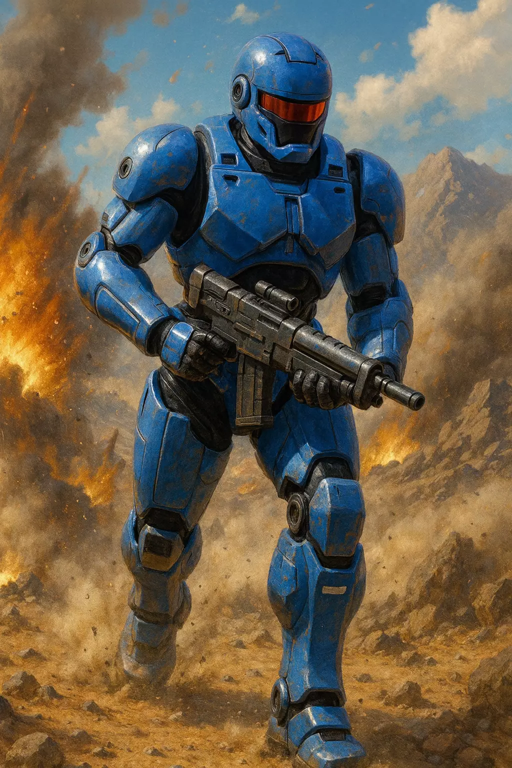 ROBOT POLICE Low-poly 3D model_4