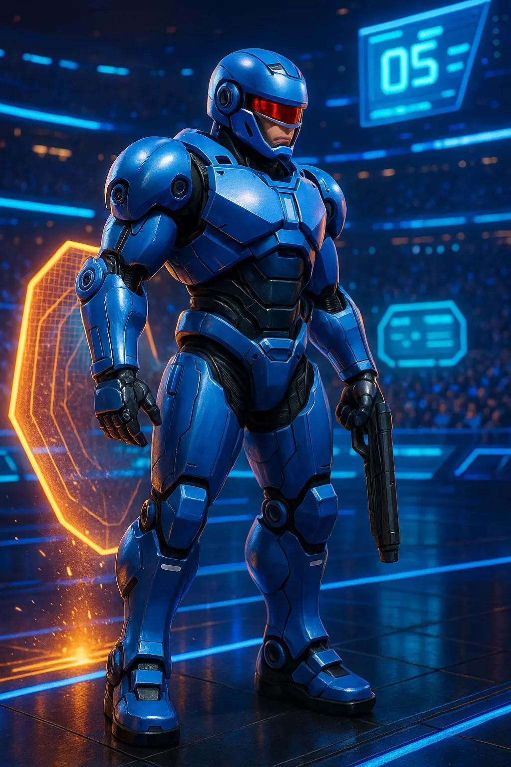 ROBOT POLICE Low-poly 3D model_3