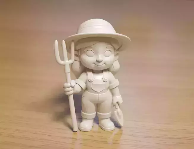 Cartoon Farmer Girl 3D Printable 3D print model