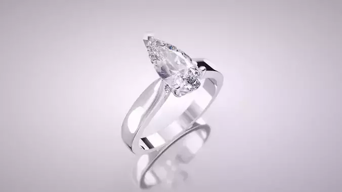 Pear Cut Solitaire Engagement Ring