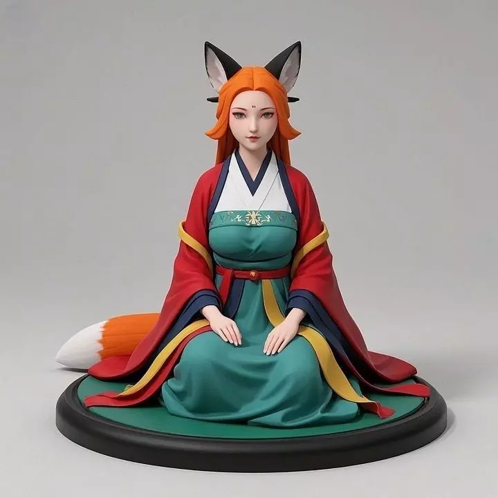 2025COLORFUL Fox Spirit Woman in Pu Song Ling Style 3D print model_34