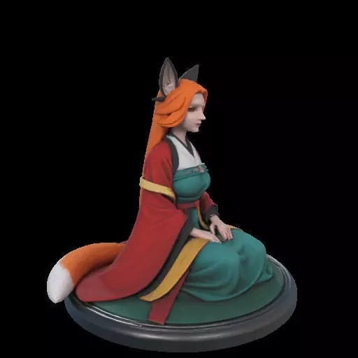 2025COLORFUL Fox Spirit Woman in Pu Song Ling Style 3D print model_25