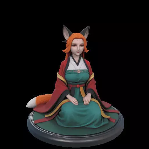 2025COLORFUL Fox Spirit Woman in Pu Song Ling Style 3D print model_1