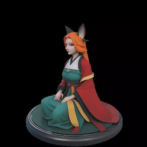 2025COLORFUL Fox Spirit Woman in Pu Song Ling Style 3D print model_19
