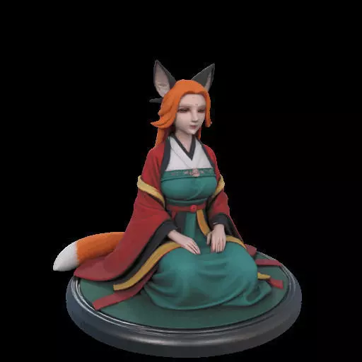 2025COLORFUL Fox Spirit Woman in Pu Song Ling Style 3D print model_12