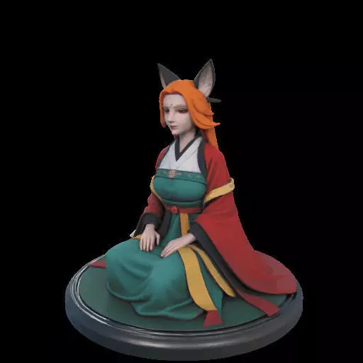 2025COLORFUL Fox Spirit Woman in Pu Song Ling Style 3D print model_20