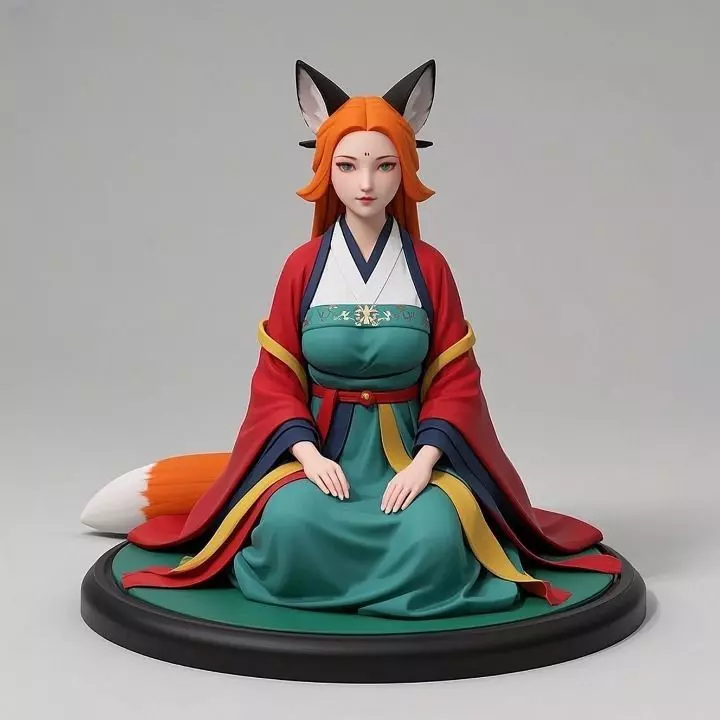 2025COLORFUL Fox Spirit Woman in Pu Song Ling Style 3D print model_30