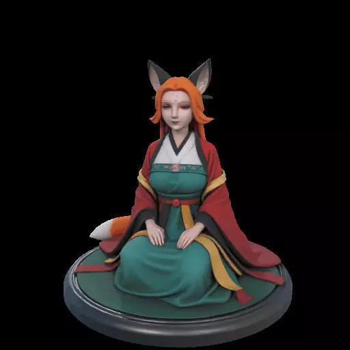 2025COLORFUL Fox Spirit Woman in Pu Song Ling Style 3D print model_22