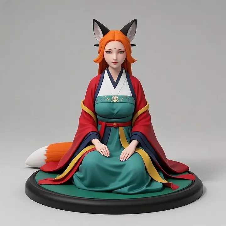 2025COLORFUL Fox Spirit Woman in Pu Song Ling Style 3D print model_35