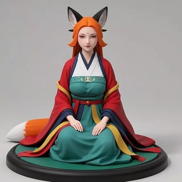 2025COLORFUL Fox Spirit Woman in Pu Song Ling Style 3D print model_32