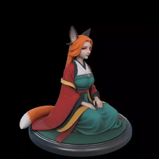 2025COLORFUL Fox Spirit Woman in Pu Song Ling Style 3D print model_24