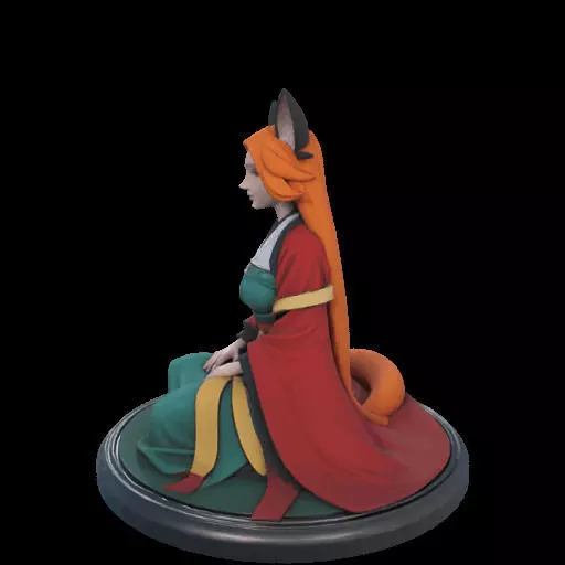 2025COLORFUL Fox Spirit Woman in Pu Song Ling Style 3D print model_16