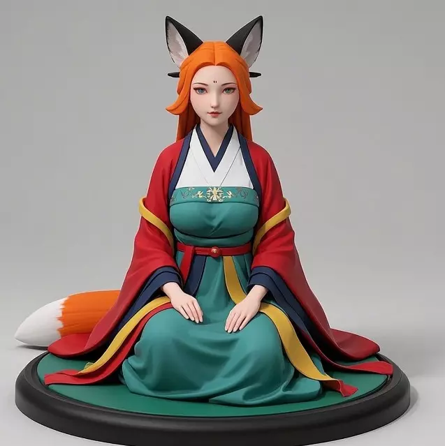 2025COLORFUL Fox Spirit Woman in Pu Song Ling Style 3D print model_31