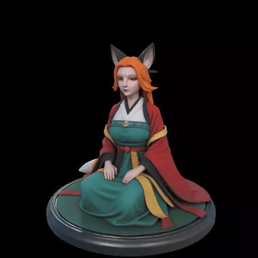 2025COLORFUL Fox Spirit Woman in Pu Song Ling Style 3D print model_21