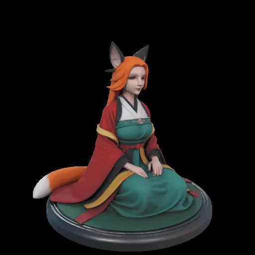2025COLORFUL Fox Spirit Woman in Pu Song Ling Style 3D print model_23