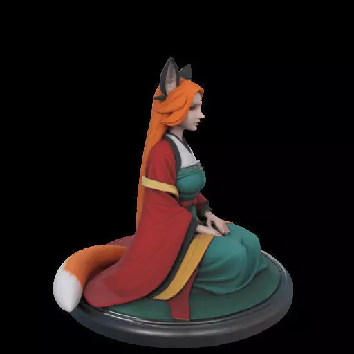 2025COLORFUL Fox Spirit Woman in Pu Song Ling Style 3D print model_26