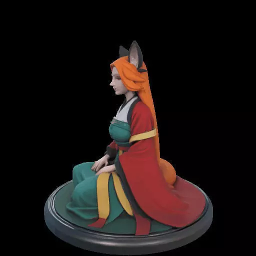 2025COLORFUL Fox Spirit Woman in Pu Song Ling Style 3D print model_17
