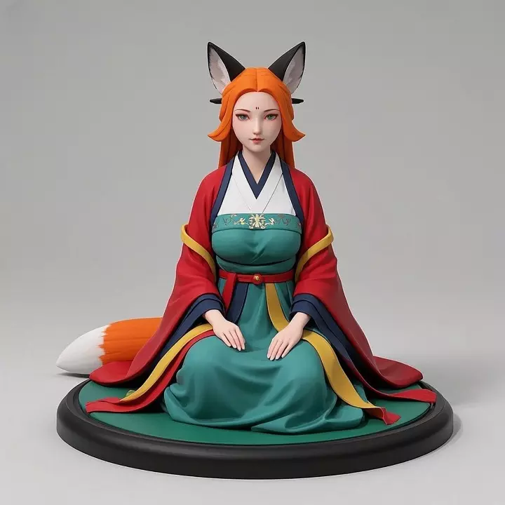 2025COLORFUL Fox Spirit Woman in Pu Song Ling Style 3D print model_33
