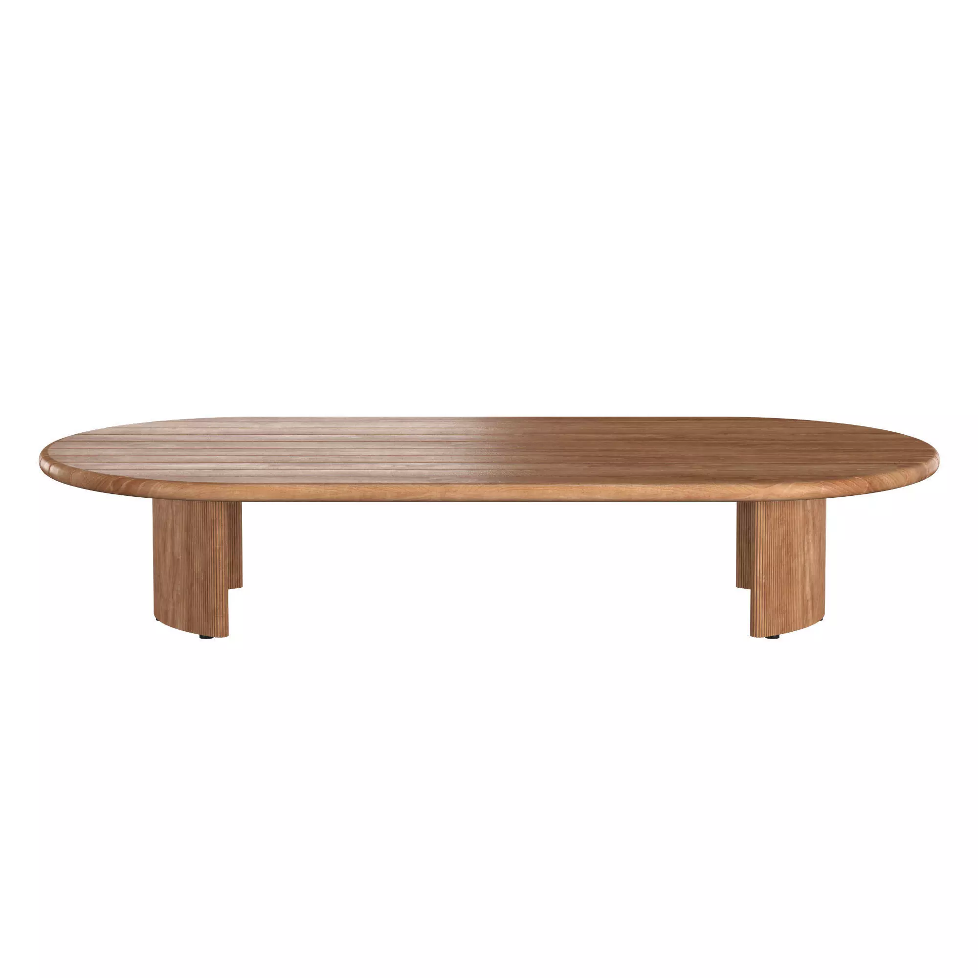Striata Teak Rectangular Coffee Table 3D model_2