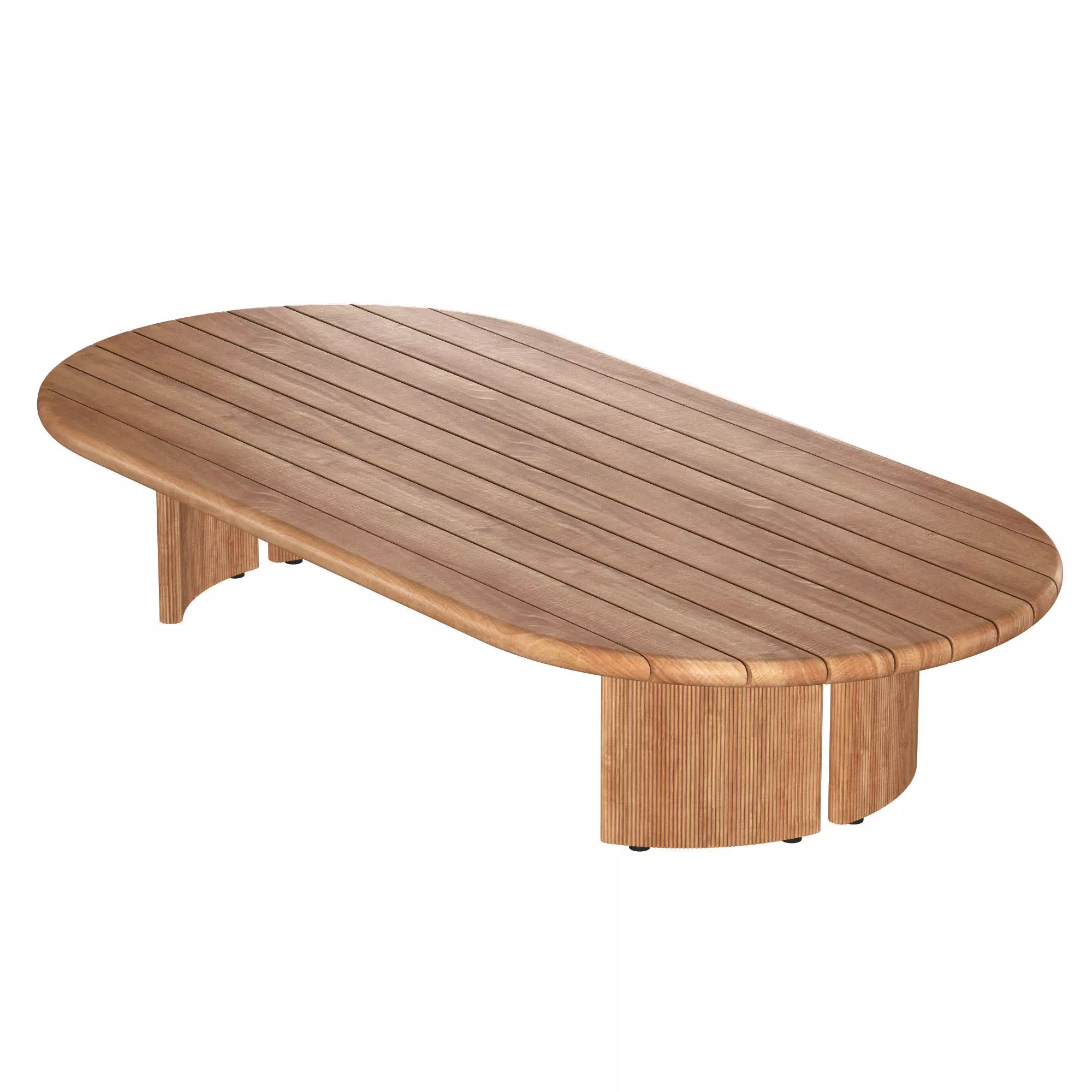 Striata Teak Rectangular Coffee Table 3D model_3