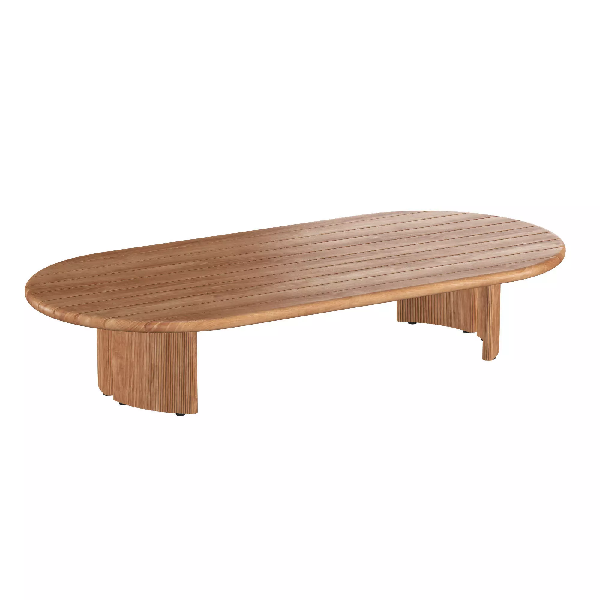Striata Teak Rectangular Coffee Table 3D model_1