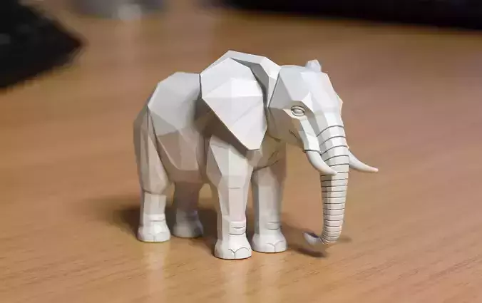 Low Poly Elephant 3D Printable