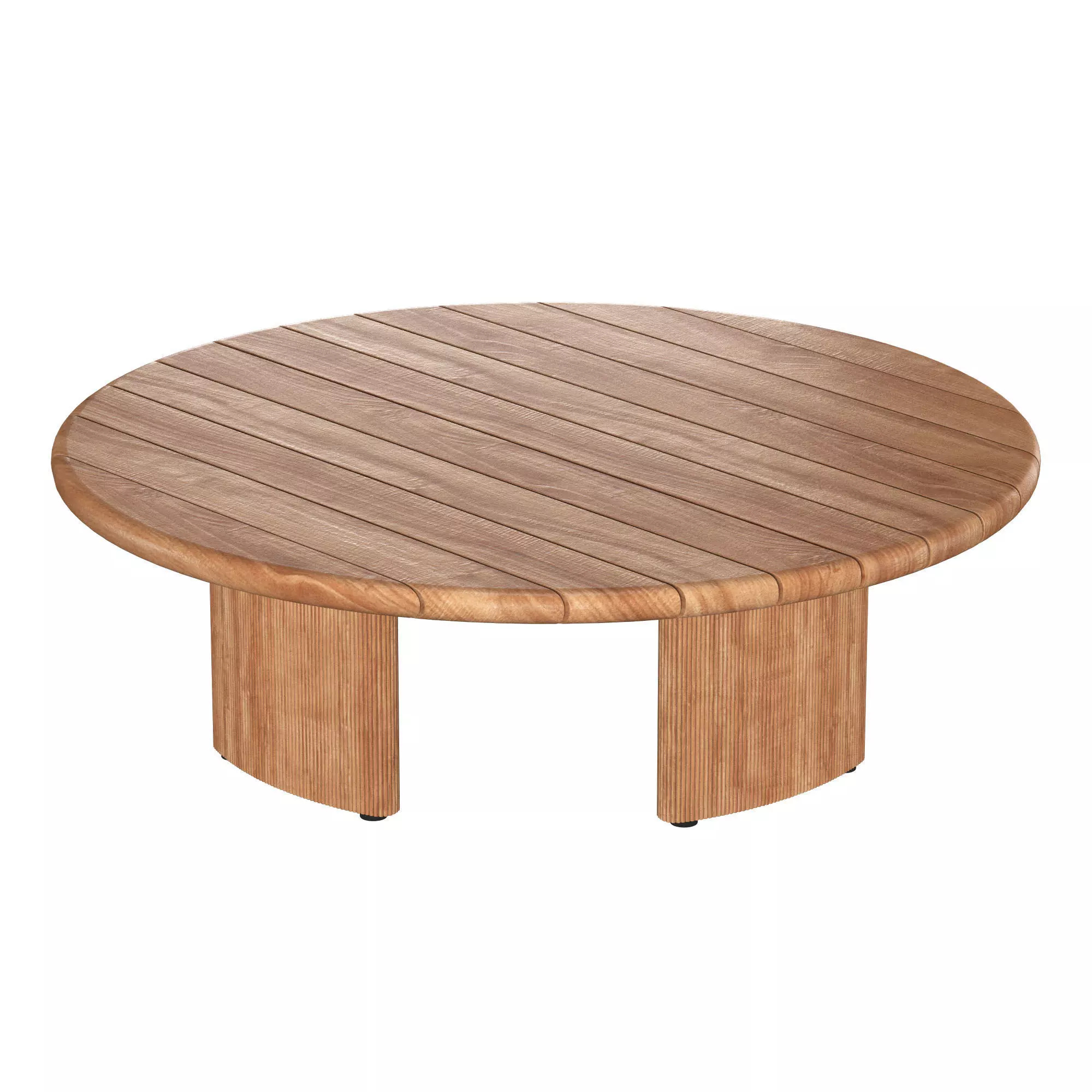Striata Teak Round Coffee Table 3D model_3
