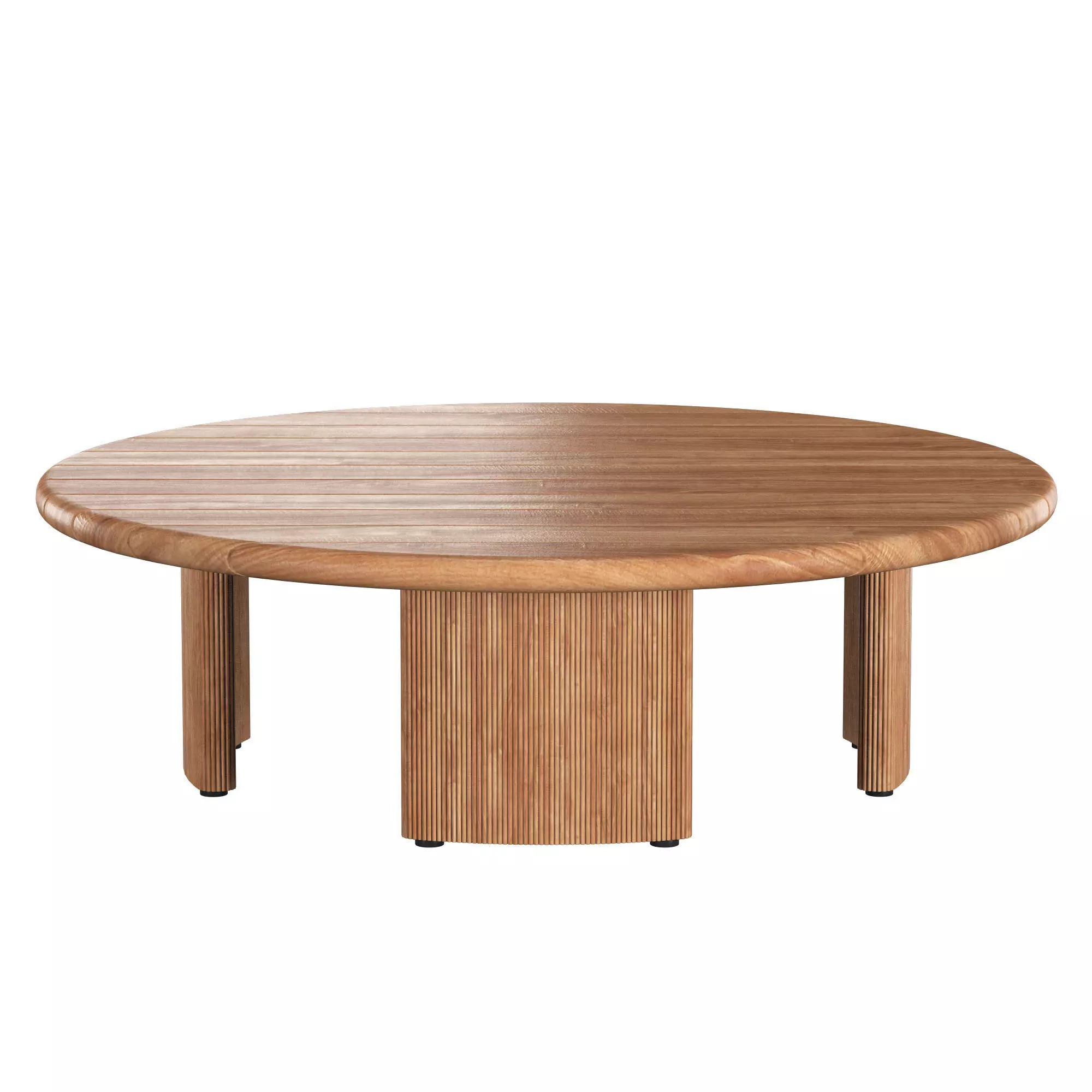 Striata Teak Round Coffee Table 3D model_1