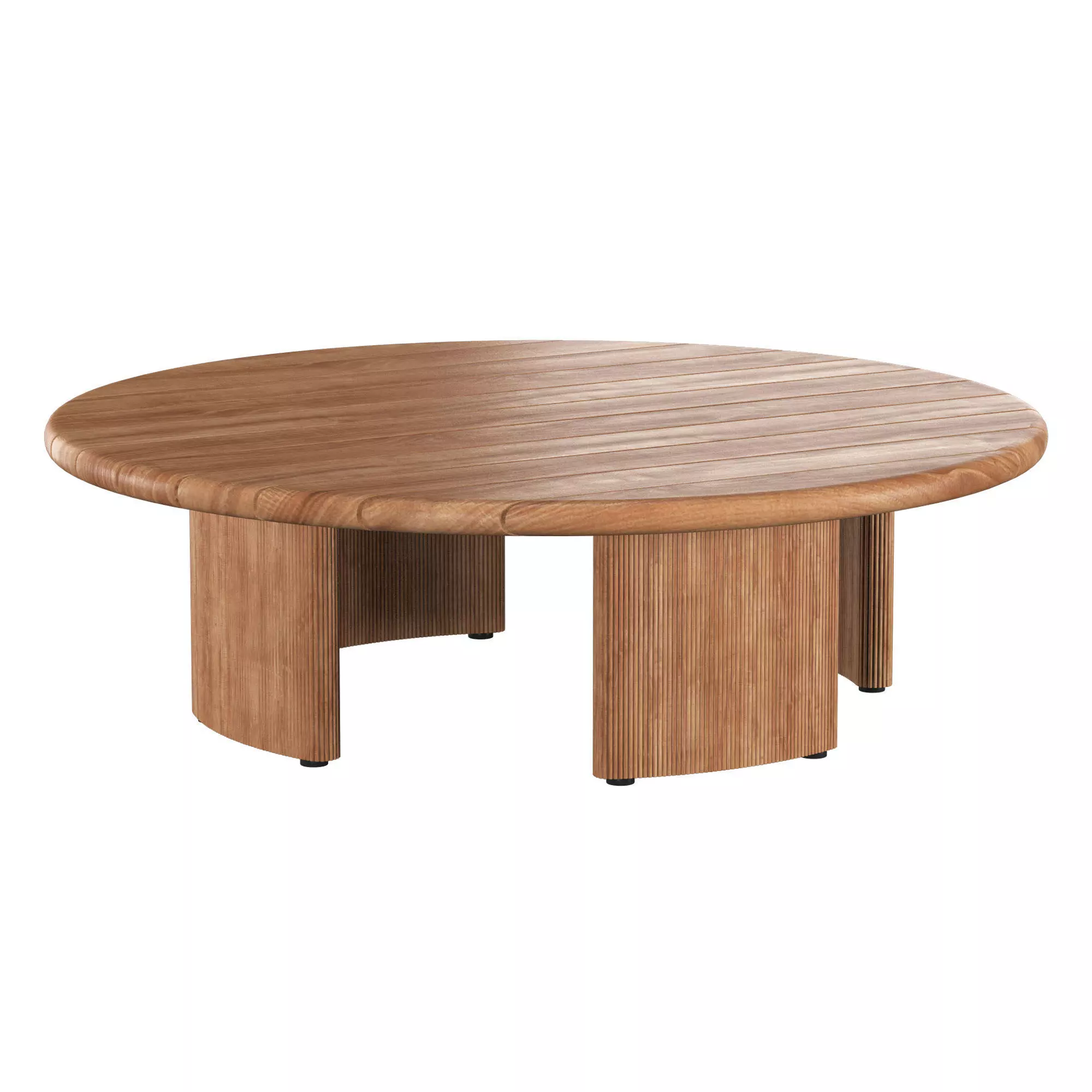 Striata Teak Round Coffee Table 3D model_2