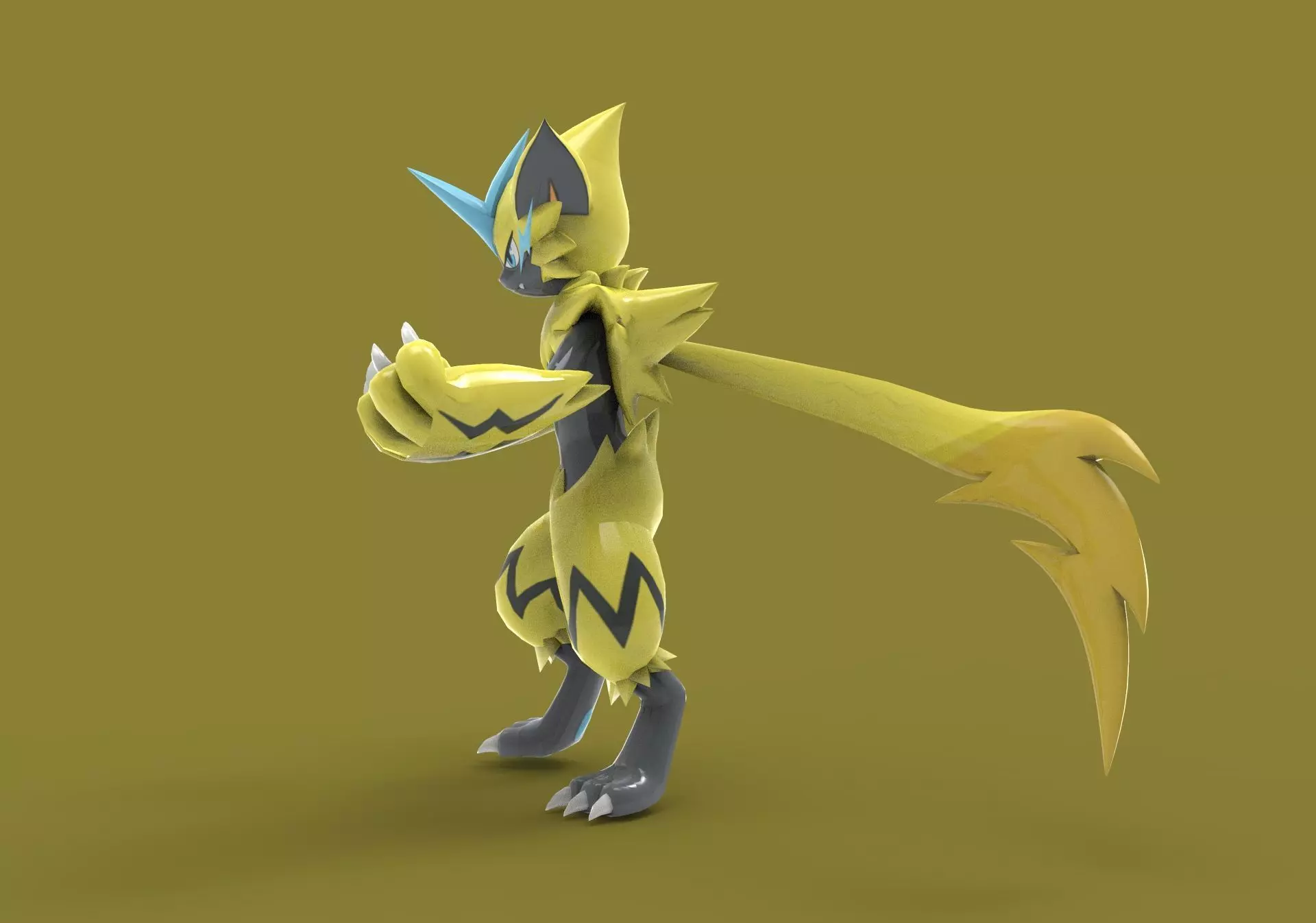 Zeraora - Pokemon Low-poly 3D model_2